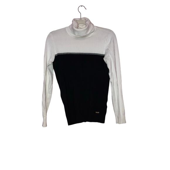 Calvin Klein black and white turtleneck sweater size small - Picture 1 of 6